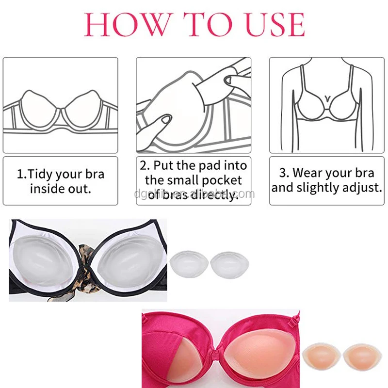 Silicone Push Up Breast Inserts Abalone Cleavage Enhancers Clear Pads Bra For Bikini Swimsuit 1759