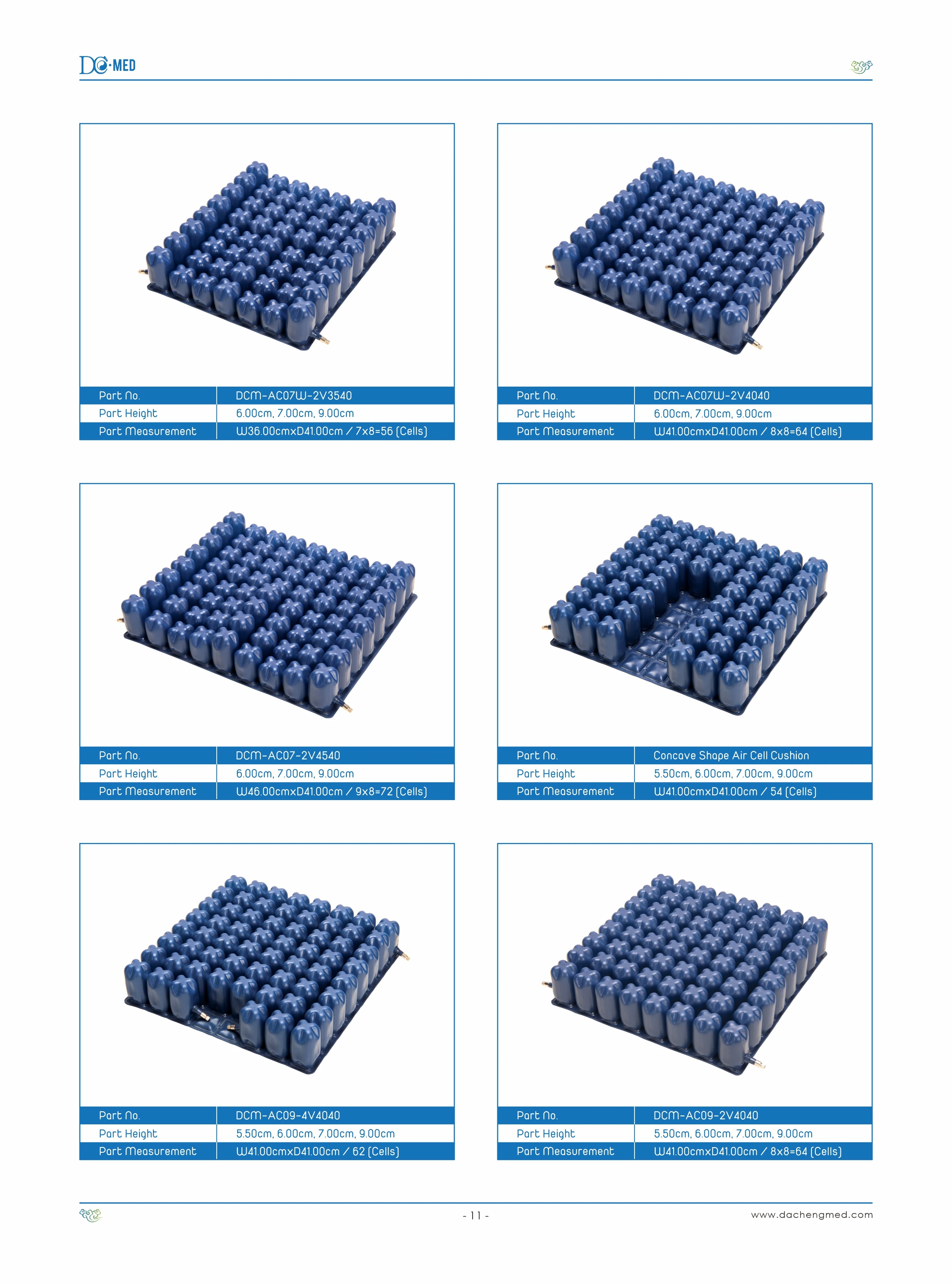 DCM-AC09-1V4040 - Inflatable Roho Air Cell Wheelchair Cushion