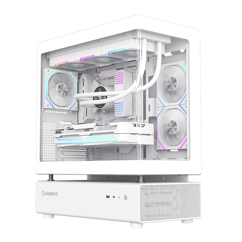 GAMEMAX N80 WH Gaming PC Case - Modular Design with 6 ARGB Fans