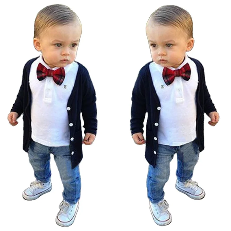 Import Export China New Design Kids Clothing Sets Cardgain Coat Polo Shirt Wear and Pant 3pcs Outfits Boy Sets Clothes for Kids