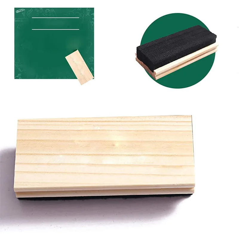 LALAFINA Lot De 3 Gommes En Bois Pour Tableau Blanc, Craie Sèche Pour Tableaux Noirs, Feutre, Dossier, Campus Simple