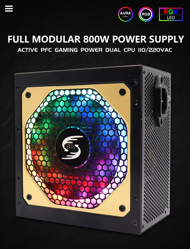 800w Full Modular Computer Gaming Atx Power Supply 800w Switching Power