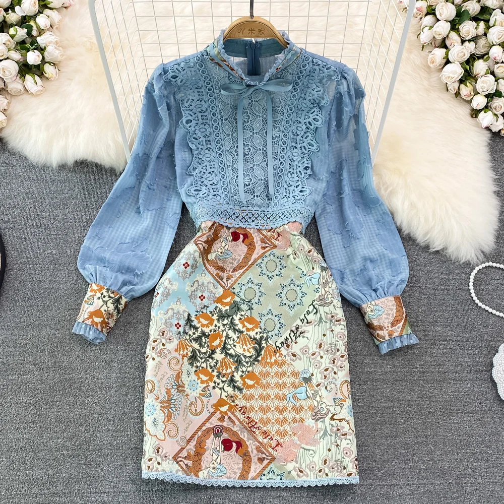 chinese dress ladies Women's Summer Summer Short Puff Sleeve Lace Pleated Mini Dress Mini Dress  Black at Amazon Women's Clothing store
