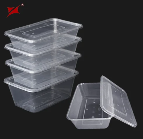 Source Custom 500ml 650ml 750ml 1000ml Rectangle Clear Transparent Pp Disposable Plastic Lunch Box Food Containers Disposable With Lid On M Alibaba Com