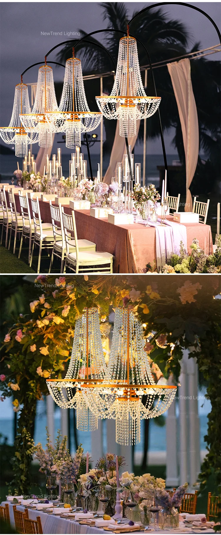 lc0416 luxury event centerpieces road guid chandelier stand for wedding decoration floor lamp -2