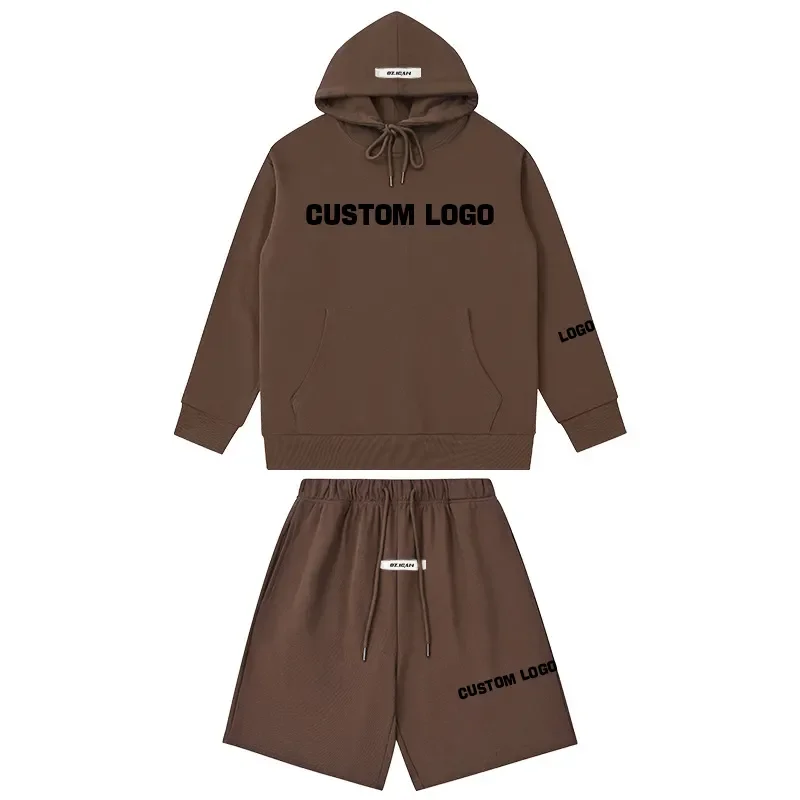 Wholesale Custom Pullover Hoodie And Shorts Set Unisex High Quality 100