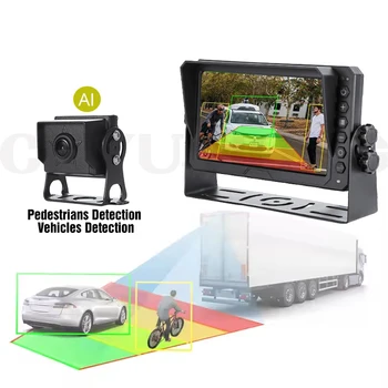 AI Camera System Pedestrian Vehicle Detection AI Recognition BIBI Alarm Side Rear View Camera