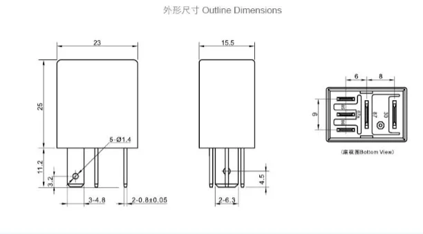 New Meishuo MAA-S-124-C-D2 12VDC 30A Automotive Car Relay with Parallel Diode for Replacement