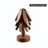 Wood Color 3 Wooden Trivet + 1 Stand