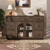 Dark Brown + Solid Wood + 5 or More Spaces