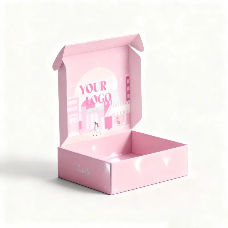Pink Exquisite Cute Pattern Recyclable Biodegradable Paper Box Clothing Shirt Skirt Pant Packaging Box