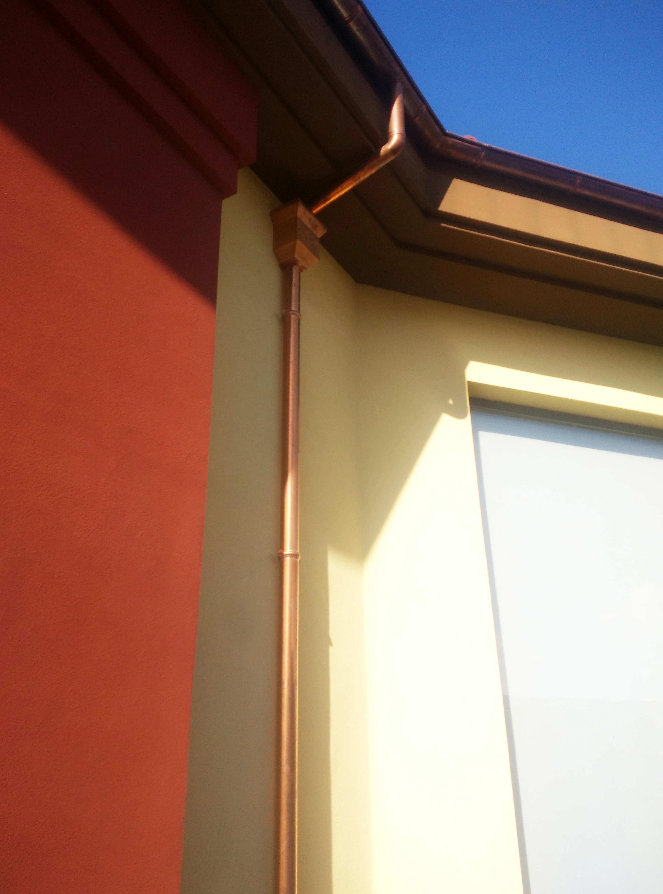 Special Connection K Type Rectangle High Quality Pure Copper Gutter Downspout Customize Color Seamless Downspout