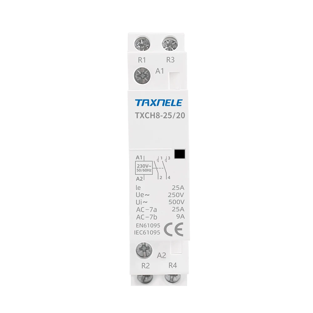 Contacteur AC TOMZN 2P 20A 220-240V 50/60Hz 2NO Pour Rail DIN - Référence CT1-25, Neuf