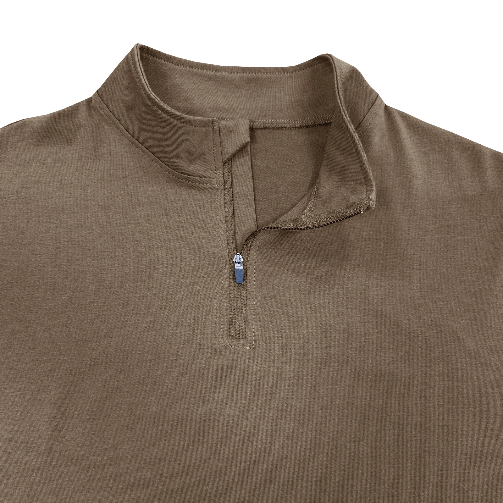 T-shirt da uomo Europea Americana colletto rialzato pullover con cerniera Polo camicia da combattimento a maniche lunghe da allenamento957_voghion.com