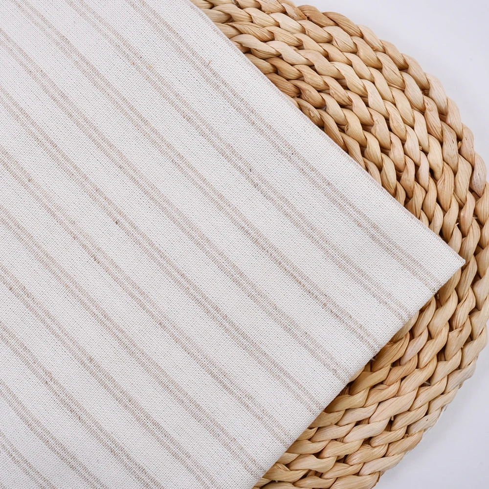 product wholesale eco friendly medium weight linen cotton yarn dyed stripes woven fabric for garment use pants dress skirts-4
