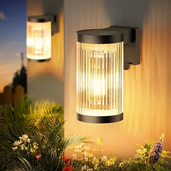 Solar Lights Wall Lamp Outdoor Flood Light  Motion Sensor 3 Heads Upgrade Glass Panel  Angle Adjustment for Fence Garden