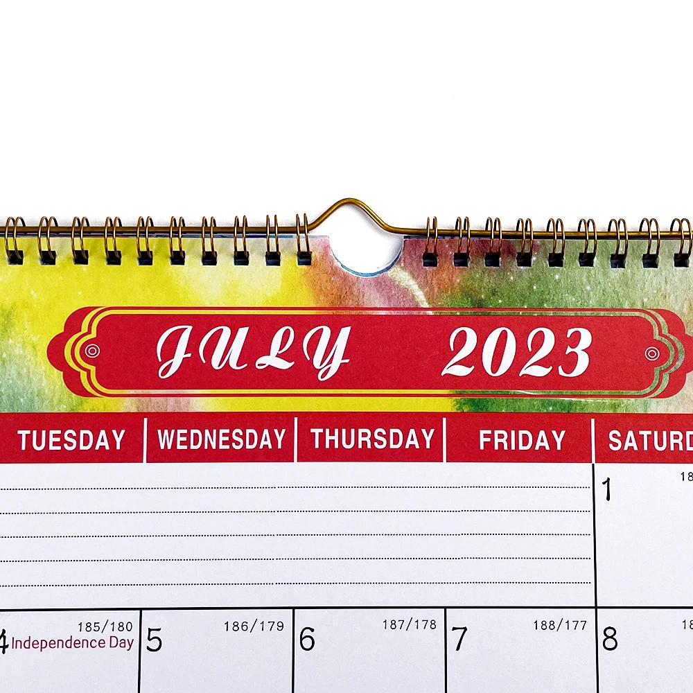 Free Sample Custom Printed Planner Acrylic Bamboo Large Calendar Wall Pocket Clock Calendar Calendar Printing