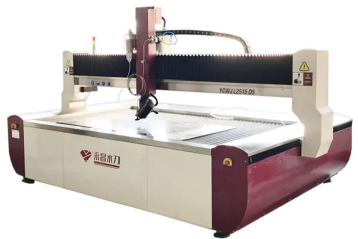 CNC 5 Axis Marble Granite Ceramic Tile Water Jet Cutting Machine With Bevel Cutting 10 Degrees