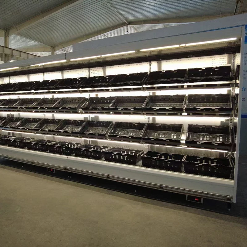 Supermarket Freezer Multideck Refrigerated Open Fridge Fruits Vegetable Display Cooler Showcase Cabinet