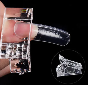 Nail Art Tools Poly Gel Plastic Transparent Quick Building Finger Nail Extension Nail Tips Clip