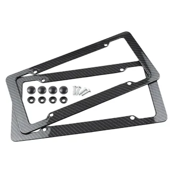 America Car Real Carbon Fiber License Plate Frame Stainless Steel License Plate Frame Universal Usa Size Car