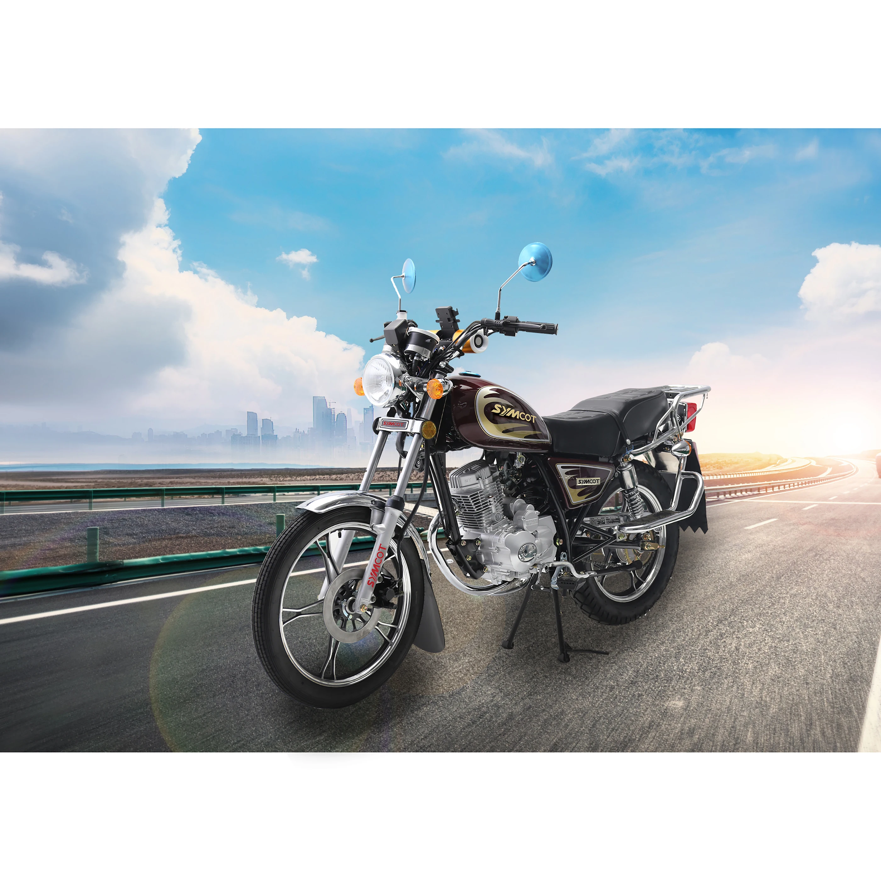 GN125 Curiser Motorcycles Offroad Type High Front Fender Front Grill Side Carrier Trunk Cross Type High Hand Protector Offroad