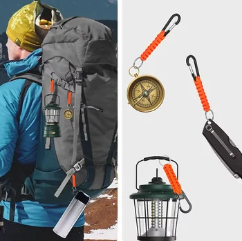 Multi-Functional Aluminum+Nylon Woven Carabiner Keychain Star Design-Lightweight Durable Outdoor Camping Hiking Anti-Loss Water