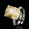 adjustable size Ice Flower cut yellow diamond ring