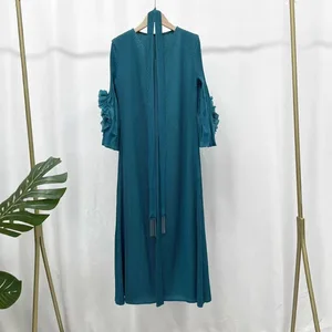 Miyake Pleated Dress Stylish Loose Fit Solid Color Casual Elegant Women's Dress Wholesale Smocked Clothing