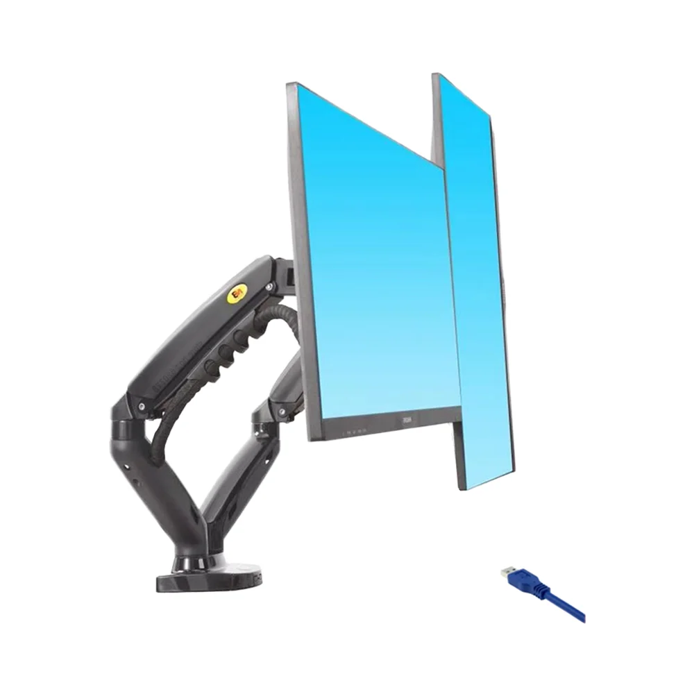 Стойка с двойным креплением на стол для монитора с полным движением для двух экранов 17-27 дюймов с нагрузкой 4,4 ~ 19,8 фунтов для каждого дисплея F160