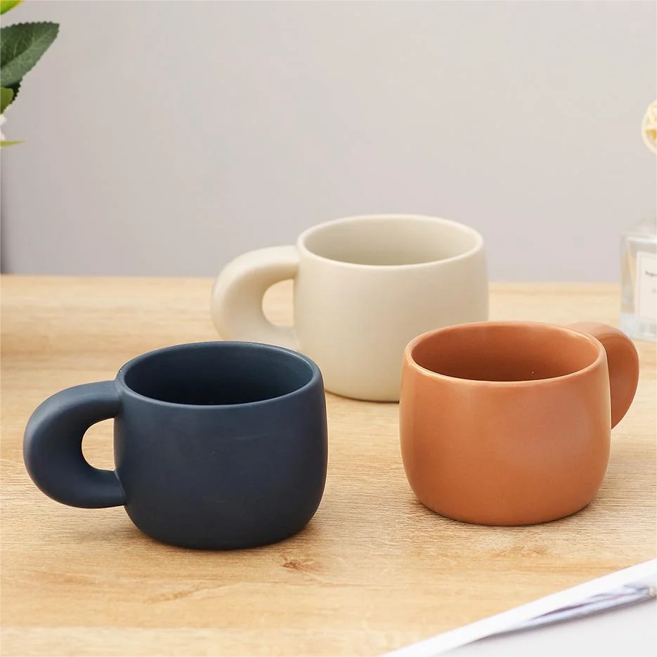 Cute Wholesale Ceramic Mug Matte Glaze Nordic Custom Logo Milk Tea Cup