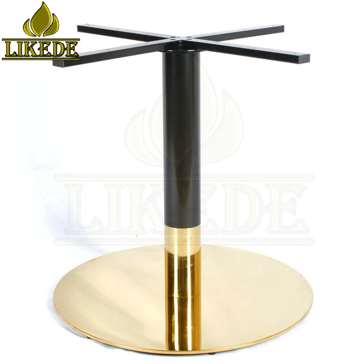 Newest high quality mirror gold black big round heavy duty stainless steel table leg