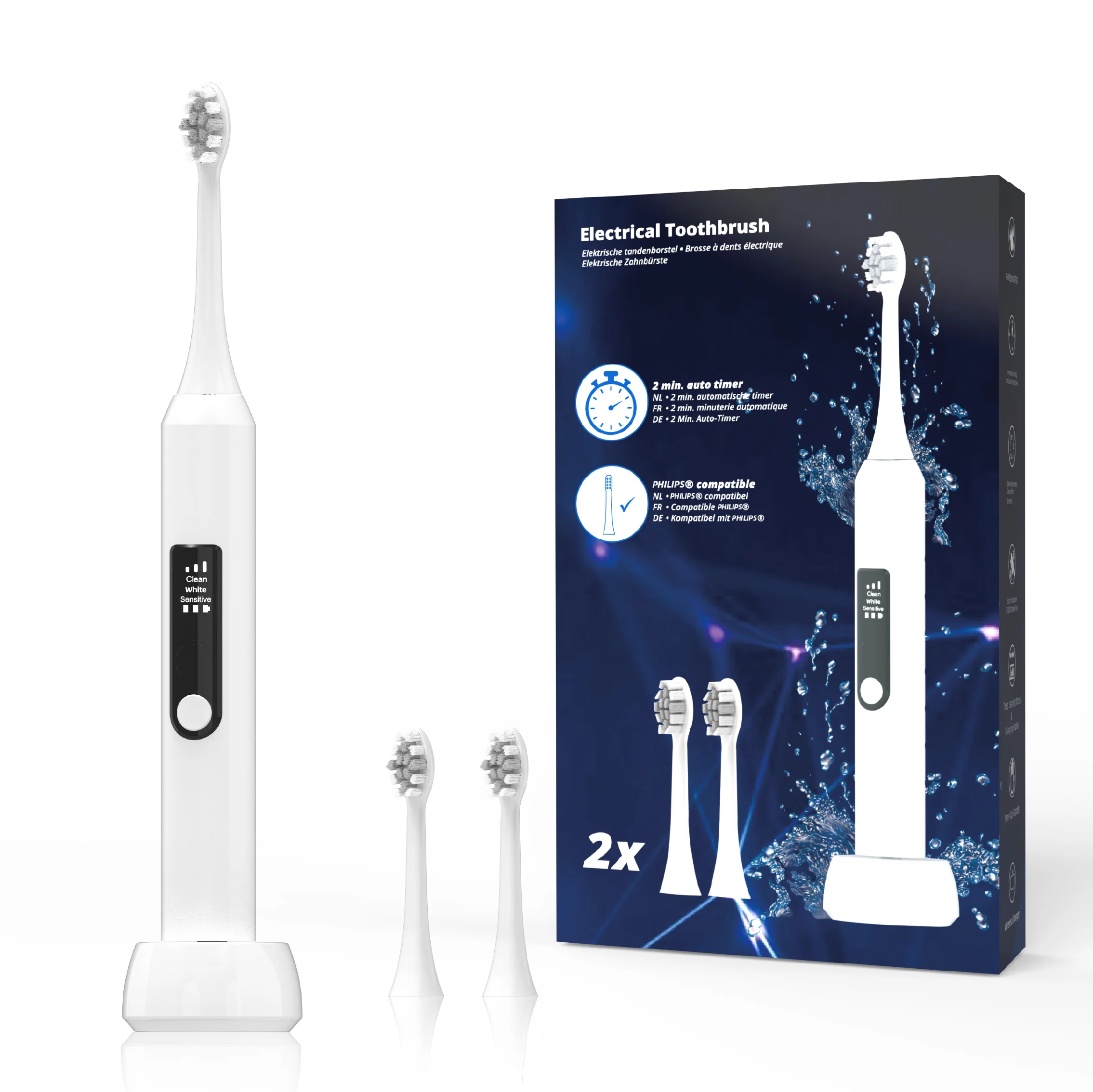 High Quality Teeth Whitening Inductive Charging Waterproof Rechargeable ultrasonic toothbrush electric