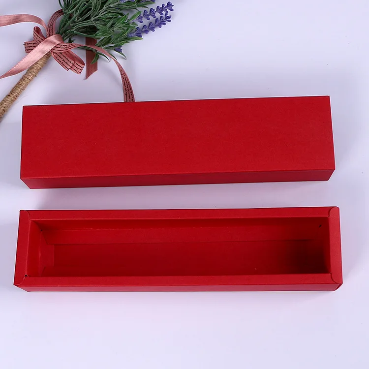 علبة درج مخصصة على شكل شريط لتغليف الوجبات الخفيفة، مع إمكانية تخصيص الشعار، صديقة للبيئة