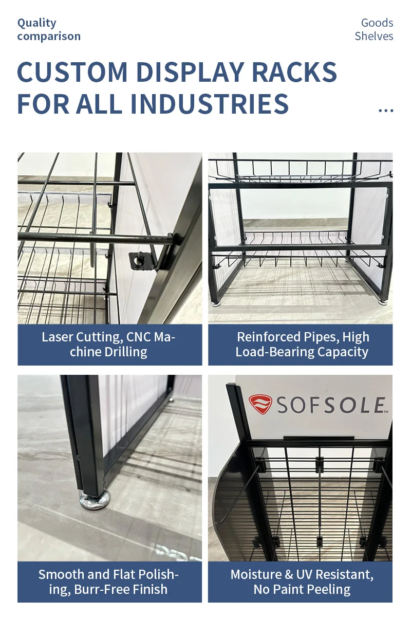 Customized Floor Standing Hanging Cap Display Racks