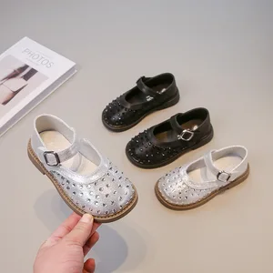 2026 Summer New Korean Style Casual Princess Walking Shoes for Girls Slip-On Rhinestone Fashion Design for Toddlers Young