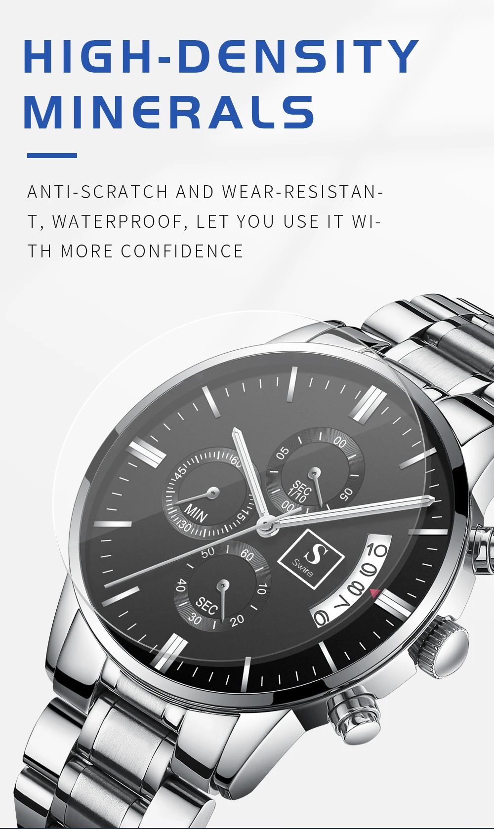 OEM Accept NIBOSI 2309 Trend Men's Quartz Watch Luminous Chronograph Sports Stainless Steel Watch Waterproof Relogio Masculino