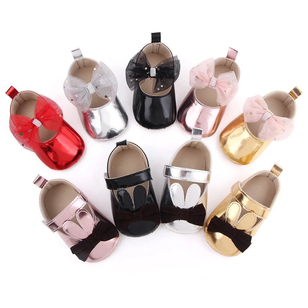 Lovely Girls Princess Shoes Cute Ears Bow-knot Walking Shoes Soft Sole Baby Shoes in First Walking supplier