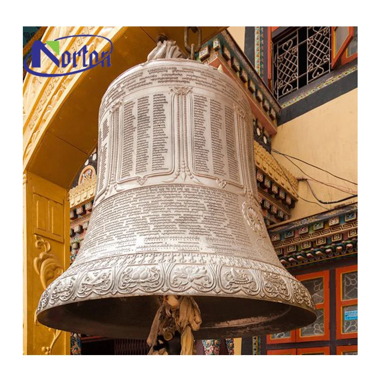 Modern European style  temple decoration bronze bell products large metal brass hanging church bell for sale
