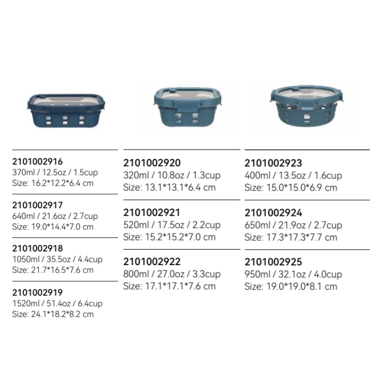 IKOO Glass Food Storage Container Set with Lids for Lunch Boxes