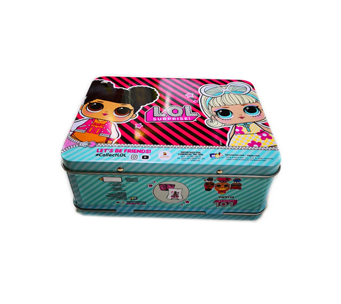 Cuboid shape metal piggy bank cartoon tin box cute character money tin gift box