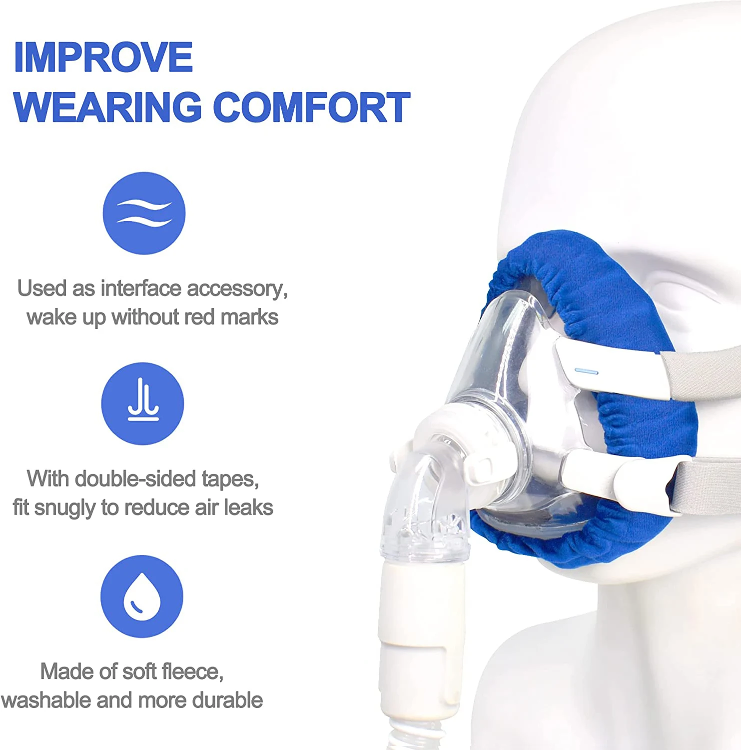 Full Face Cpap Mask Liners Reusable Cushion Covers For Airfit F20 And ...