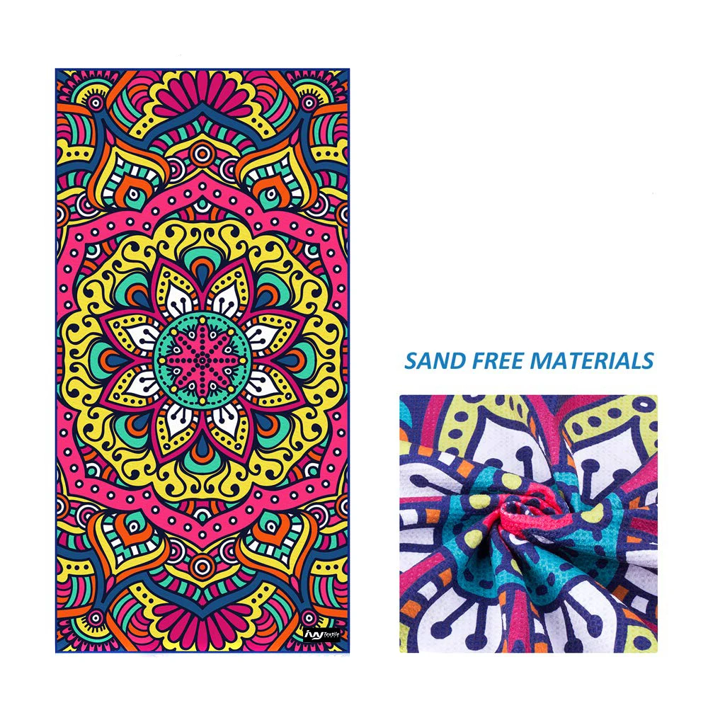 Оптовая Продажа Тканые 100% микрофибры махровые летние Мандала плавать пляжное банное полотенце из Китая производитель