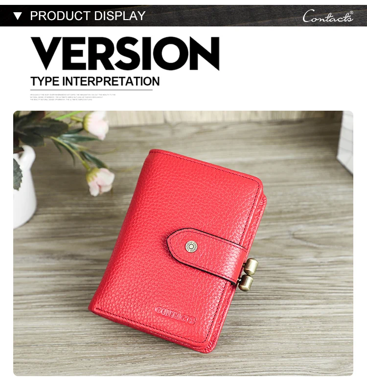 Vintage Rfid Damen Geldbörse Aus Echtleder Mit Münzfach_voghion.com
