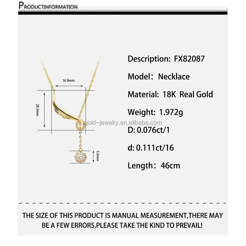 Solid Gold Jewelry 18k Diamond Necklace Gold Jewelry Pawnable 18k Chain