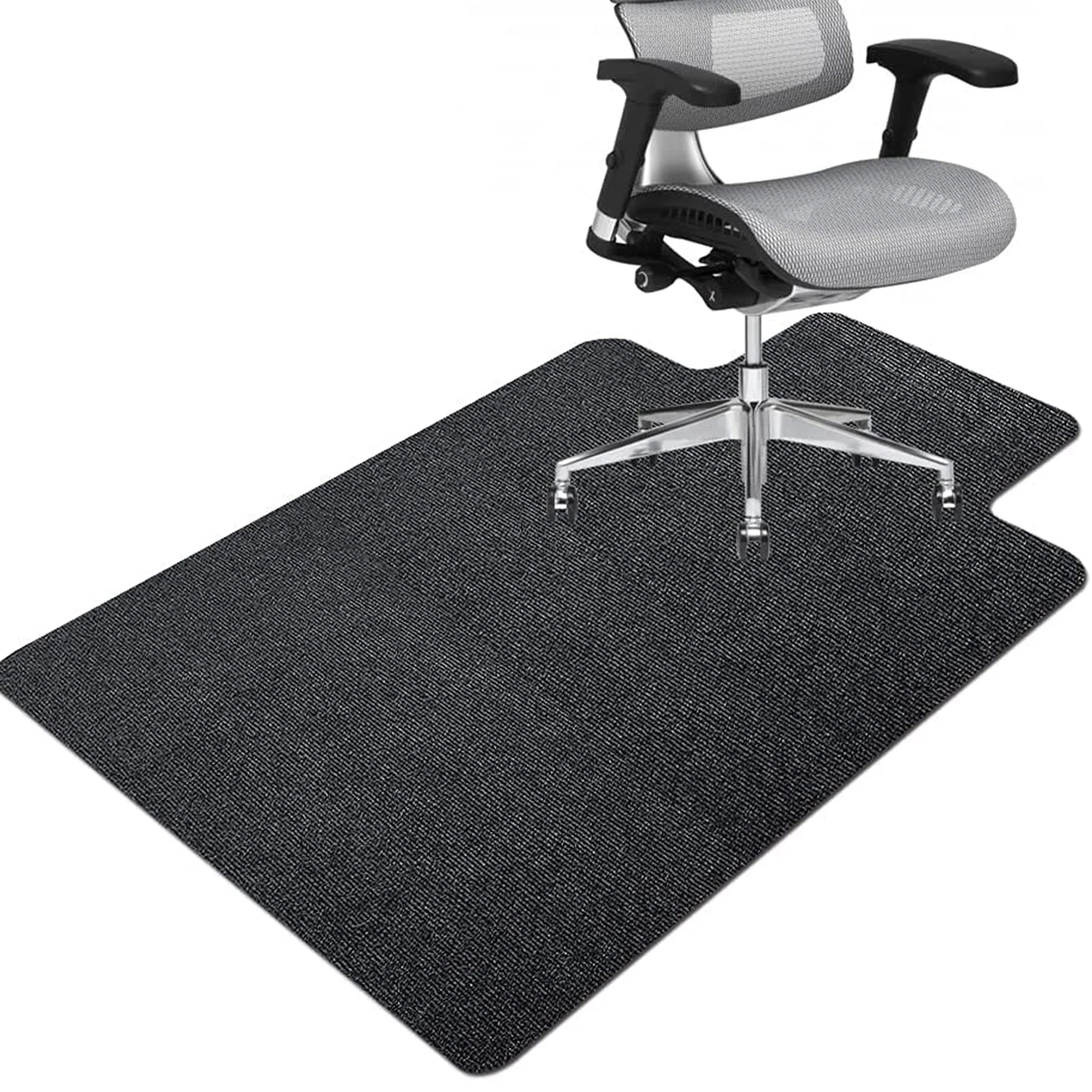 Mind Reader Tapete para Silla de Oficina para Suelos de Madera Dura, Protector de Suelo Debajo del Escritorio, Enrollable, PVC, 47.5 x 35.5, Tono Madera
