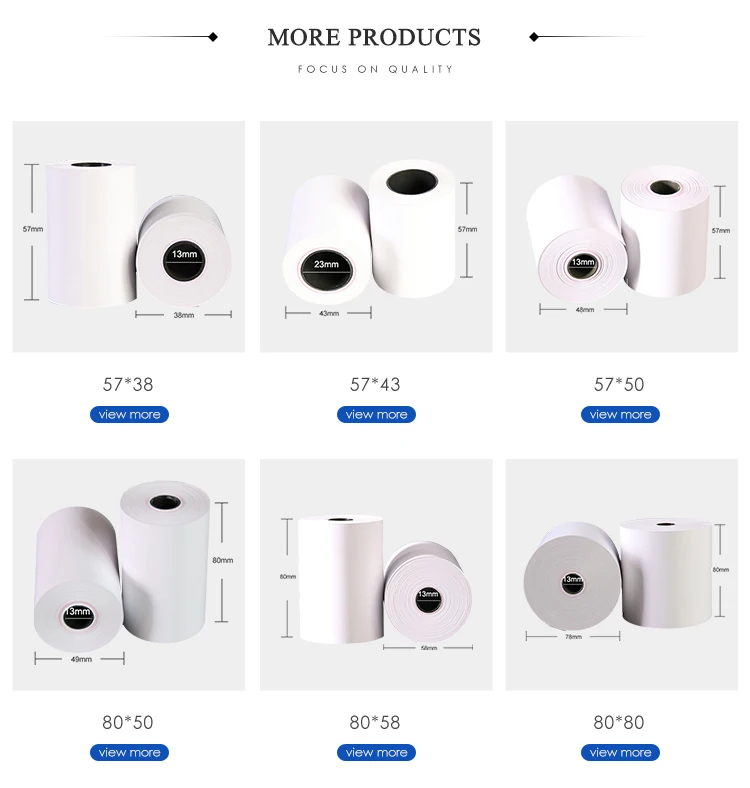 We Are Selling Supermarket and Bank Thermal Paper at Low Prices in Sizes 57*40mm and 80*80mm factory