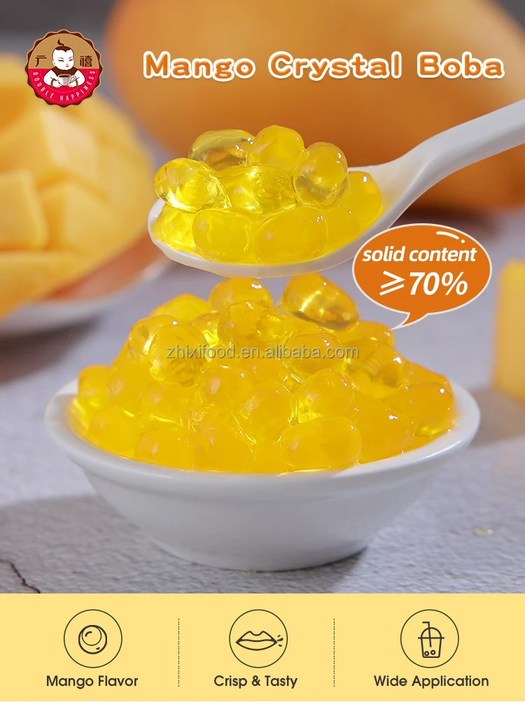 1kg Mango Taste Agar Konjac Jelly Pearls Crystal Boba Buy Ready To Eat Crystal Boba,Agar