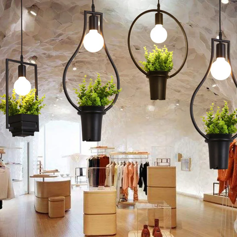 Nordic Plant Chandelier Retro Industrial Style Creative Personality Clothing Store Cafe Lamp Iron Flower Pot Lamp - Buy Wrought Iron Flowerpot Lamp,Personalized Flowerpot Hanging Product on Alibaba.com