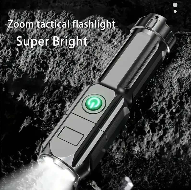 High Power USB Rechargeable LED Flashlight Waterproof Outdoor Tactical Hunting & Fishing Searchlight for Camping